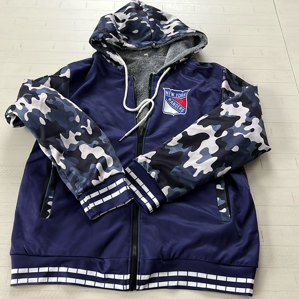 New NY Ranger Hooded Serpa Lined Jacket